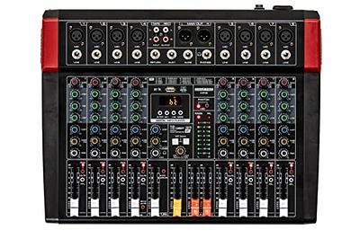 Fineshine 8/12/16 Channel Audio Mixer Sound Mixing Console with Bluetooth  USB,PC Recording Input, XLR Microphone Jack, 48V Power, RCA Input/Output  for