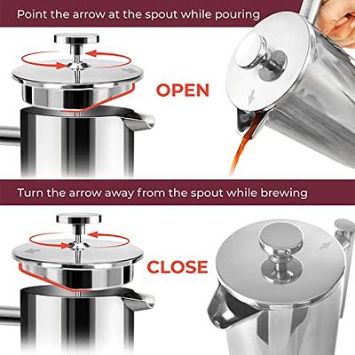 Mueller Stainless Steel French Press Coffee Maker 20 oz, 3 Level