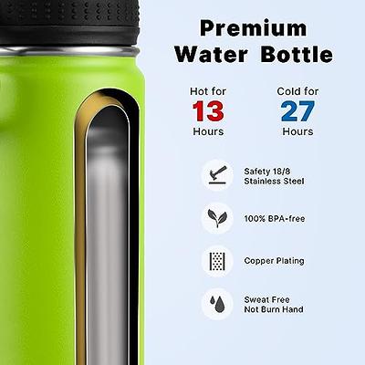 18oz Water Bottle,Vacuum Insulated Stainless Steel Water Flask  with Straw Lid Auto Spout Lid Sport Lid,Leak Proof,Double Walled Travel  Drink Mug,Metal Canteen,Hot Cold Water Bottles: Home & Kitchen