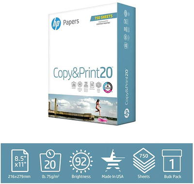 HP Paper, Everyday Copy & Print, 20 lb, Value Pack - 750 sheets