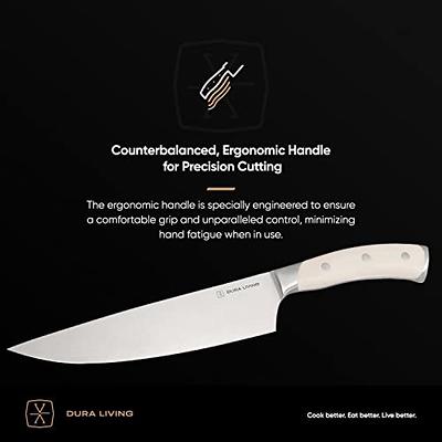 DURA LIVING Chef Knife, 8 Inch Cutting & Cooking Kitchen Knife - High  Carbon Stainless Steel Razor Sharp Knives Professional Chef's Knife with