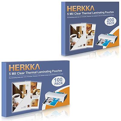 HERKKA 200 Pack Laminating Sheets, Holds 8.5 x 11 Sheets, 5 Mil, 9 x  11.5 Lamination