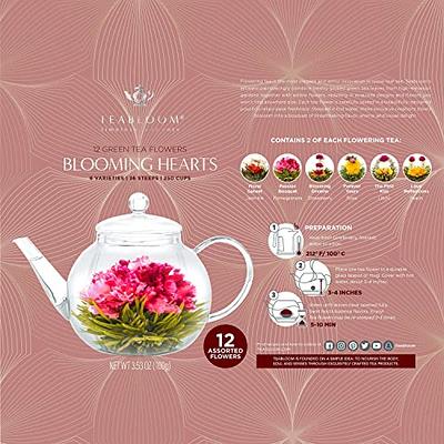 Gift set of teapot and 4 organic tea flowers - Creano