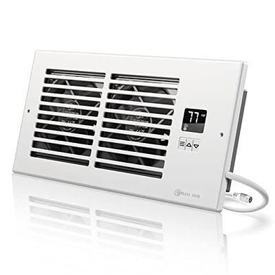 VEVOR Register Booster Fan, Quiet Vent Booster Fan Fits 6” x 12” Register  Holes, with Remote Control and Thermostat Control, Adjustable Speed for  Heating Cooling Smart Vent, White