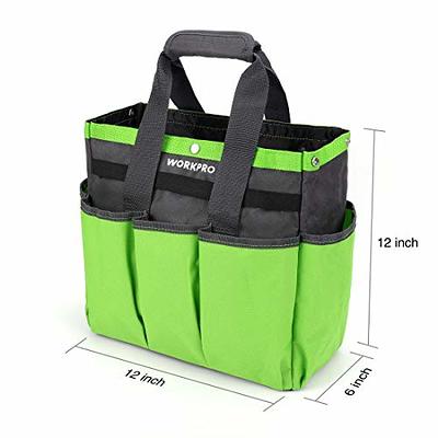 WorkPro Garden Tool Bag, Garden Tote Bag with 8 Oxford Pockets for Indoor and Outdoor Gardening, Garden Tools Set, 12â€ x