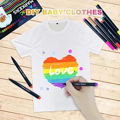 Fabric Markers Textile Clothes T-Shirt Colour Draw Art Craft Pens Pack of 4