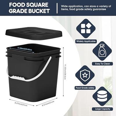 House Naturals 4 Gallon Square Food Grade Bucket Pail with Lid (Pack of 4)  Made in USA containers