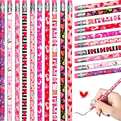 Valentines Day Pencils Valentines Wood Pencils Bulk with Erasers