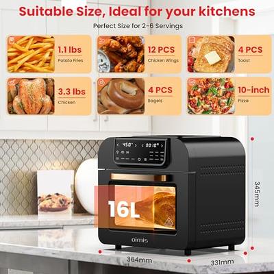 Ovente Digital Stainless Steel Multi-Function Air Fryer Oven Combo