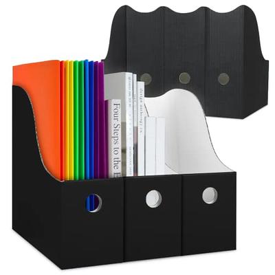 Colarr 12 Pack Cardboard Magazine Holders 12 Colors Magazine Storage Box  with Label Stickers File Organizer Folder Book Holder for Desk Desktop