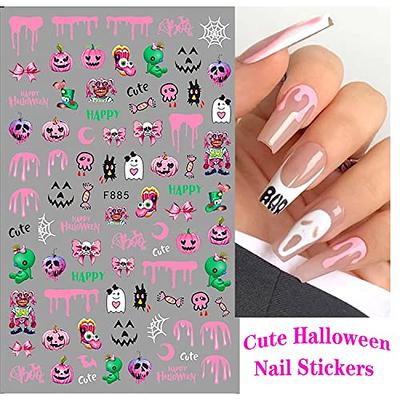Halloween Nail Art Stickers Cute Nail Decals 3D Self Adhesive Horror Ghost  Cartoon Design Nail Stickers Cute Cartoon Nail Stickers Decoration Supplies