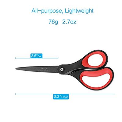 LIVINGO 2 Pack 8 Titanium Non-Stick Scissors, Professional Stainless Steel  Comfort Grip, All-Purpose, Straight Office Craft Scissors for  DIY(Red/Black) - Yahoo Shopping