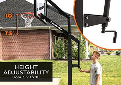 NBA 72 inch In-Ground Adjustable Basketball Hoop with Tempered Glass Backboard, Padded Pole, Ball Return