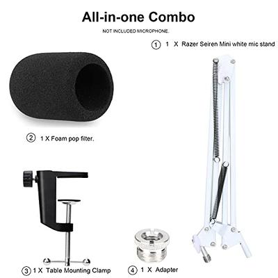 Mic Boom Arm Stand With Pop Filter, Compatible With Razer Seiren X Usb  Microphone