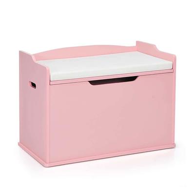 Yofe White Wooden Storage Organizing Kids Toy Box/Bench/Chest with Safety Hinged Lid for Ages 3+ Children