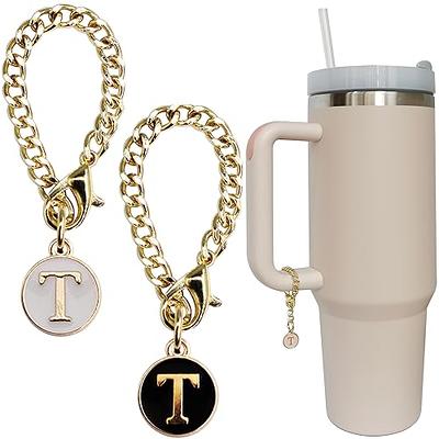 Water Bottle Letter Charm Accessories For Stanley Cup,Personalized Name Id  Initial Chain For Tumblers/Simple Modern Cup Handle Charms