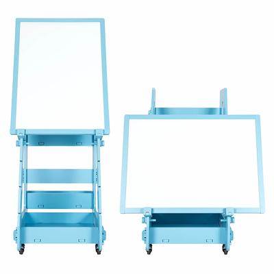 Costway 3 in 1 Double-Sided Wooden Kid's Art Easel Whiteboard Blue