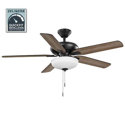Hampton Bay Holly Springs 52 In Indoor Matte Black Led Ceiling Fan With Light Downrod And Reversible Blades Included Yahoo Ping