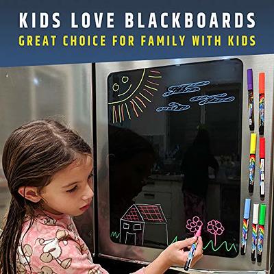 Cinch Magnetic Black Dry Erase Board for Fridge: with Bright Neon