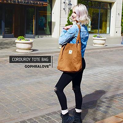  Cloele Corduroy Tote Bag for Women Shoulder Bag with Inner  Pocket For Work Beach Lunch Travel And Shopping Grocery (Black) : Clothing,  Shoes & Jewelry