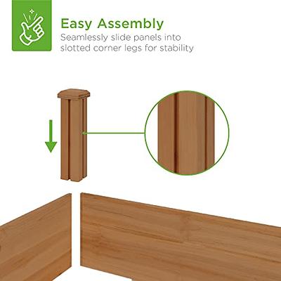 4 ft. x 4 ft. 3-Tier Wooden Raised Garden Bed Planter Kit for Plants,  Vegetables, Outdoor Gardening - Acorn Brown