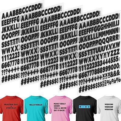  12 Sheets Iron on Letters for Fabric 2 Inch Iron on Vinyl  Letters with A-Z Iron on Numbers for Clothing T-Shirt Printing DIY Craft