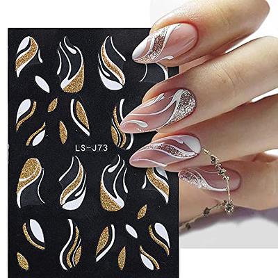 9 Sheets Gold Nail Art Stickers Decals Self Adhesive Pegatinas