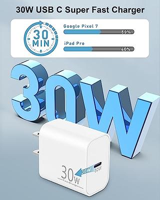 30W USB-C Charger and Cable - Compatible with Google Products and Other  USB-C Devices - Fast Charging Pixel Phone Charger - USB-C to USB C Sync  Charge Cable Included 