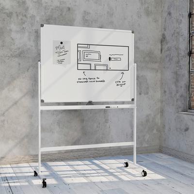 U Brands Magnetic Glass Dry Erase Board Rolling Easel