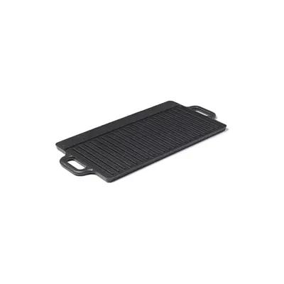 The Rock by Starfrit Traditional Cast Iron Reversible Grill/Griddle Black