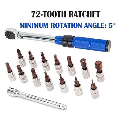 ROTATION 1/4-inch Drive Click Torque Wrench Set Dual-Direction Adjustable  72-tooth Torque Wrench with Buckle (2-24Nm)