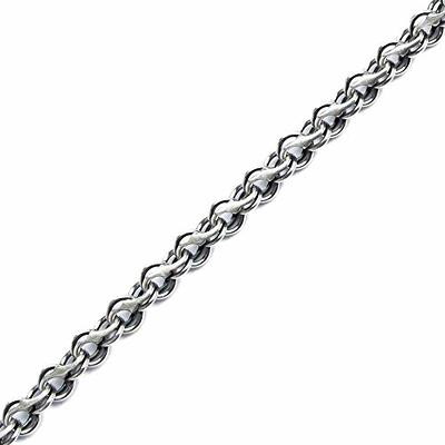 Stainless Steel Rollo Chain Necklace Silver Tone Nickel-Free