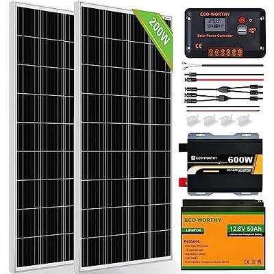 WindyNation 400 Watt Monocrystalline Solar Panel Kit + 1500W VertaMax Power  Inverter + 300ah AGM Deep Cycle Battery for RV, Boat, Off-Grid 12 Volt