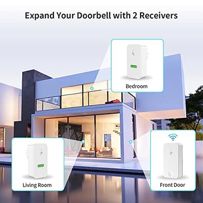 SadoTech Wireless Doorbells for Home - Adjustable Volume with 52 Chimes,  1000Ft Range, Easy Installation, Weatherproof Wireless Doorbell w/LED  Flash