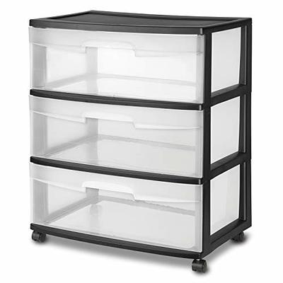 Linon Boyd Black 6-Drawer Wide Rolling Storage Cart