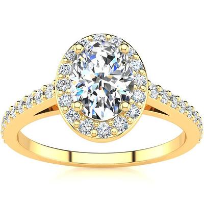 3 Carat Diamond Solitaire Engagement Ring in 14K Yellow Gold (3 g) (, I1-I2 Clarity Enhanced), Size 5.5 by SuperJeweler