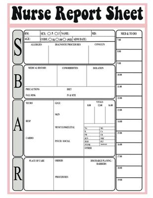 Compact Edition Nursing Report Simple Nursing Report Sheets Nursing  Notebook