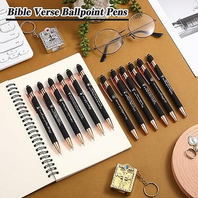 Qeeenar 50 Pcs Bible Verse Ballpoint Pens Christian Pens