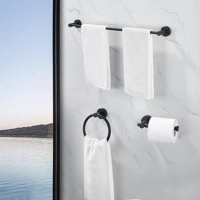 FORIOUS 5-Piece Matte Black Decorative Bathroom Hardware Set in the  Decorative Bathroom Hardware Sets department at