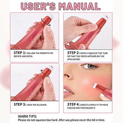  Blush Stick 2-in-1 Cheek and Lip Tint Soft Cream On-the-Go  Blush Stick Blendable for Cheek Makeup，Blush Stick for Cheeks and Lips (Hot  Red) : Beauty & Personal Care