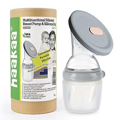 haakaa Gen.3 Manual Breast Pump with Silicone Lid Multifuctional Silicone  Breast Pump Breast Milk Collector Breast Milk Catcher Breast Milk Saver  Breastfeeding Essentials, BPA Free (5.4oz/160ml, Grey) - Yahoo Shopping