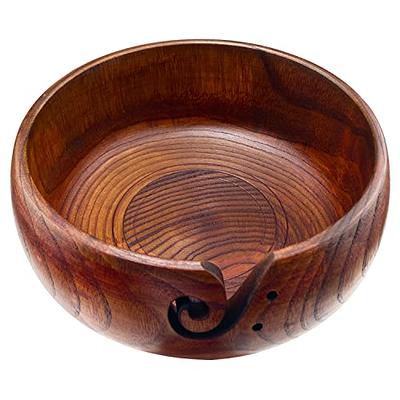 JubileeYarn Bamboo Yarn Bowl with Lid - Holder Knitting Crochet Accessories  - Dark Carbonized Brown - 3 Boxes