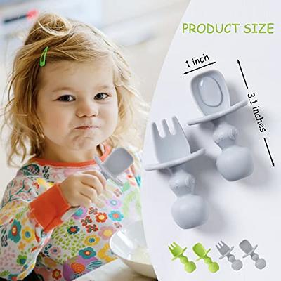 4 Pack Baby Utensils, Silicone Baby Spoons Self Feeding 6 Months