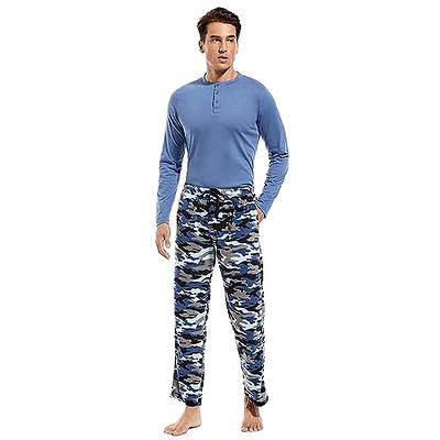 Fruit Of The Loom Men's Long Sleeve Microfleece Top and Flannel Pajama Pant  Set 