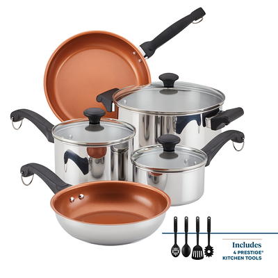 Michelangelo michelangelo stone cookware set 10 piece, ultra nonstick pots  and pans set with stone-derived coating, kitchen cookware sets