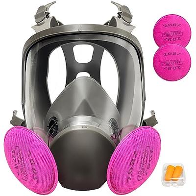 Full Face Gas Mask, Gas Masks Survival Nuclear and Chemical with 40mm  Activated Carbon Filter, Reusable Respirator Mask for Gases, Vapors, Dust