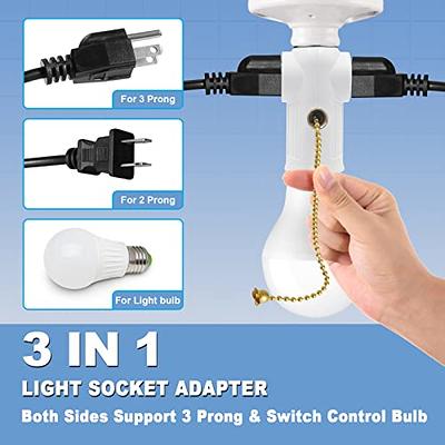 JACKYLED 3 in 1 Light Socket Splitter E26 E27 Adapter Converter