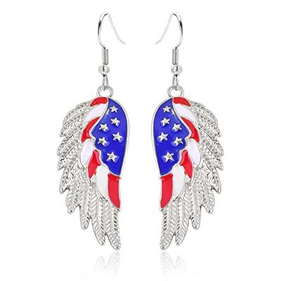 American Flag Multi Color Charm Earrings - Jewelry Earrings