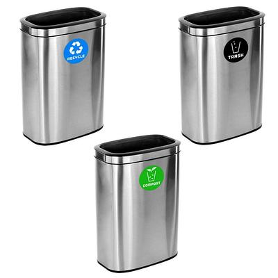 Alpine Industries Commercial Indoor Trash Can 27 Gallon Stainless