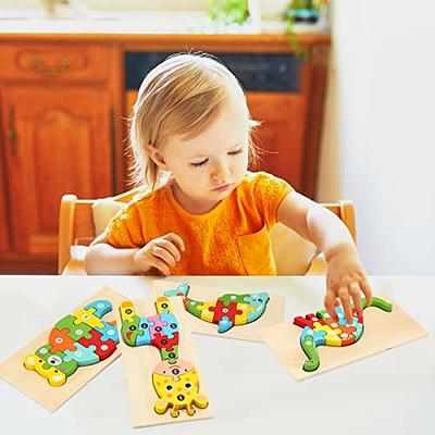 Montessori Mama Wooden Toddler Puzzles for Kids Ages 2-4, Toys